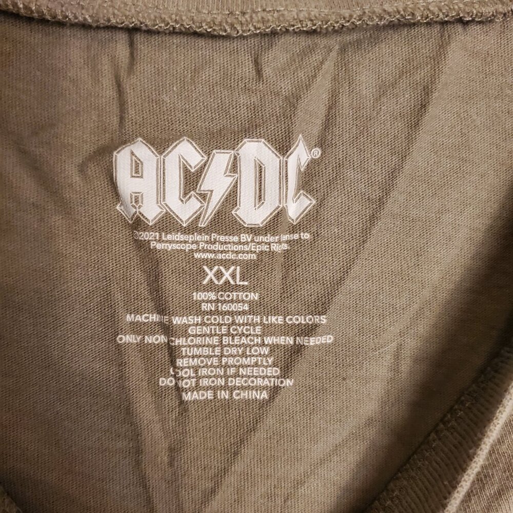 ACDC "High Voltage" Short Sleeve Green/Olive T-shirt Womens Sz XXL - Picture 5 of 7